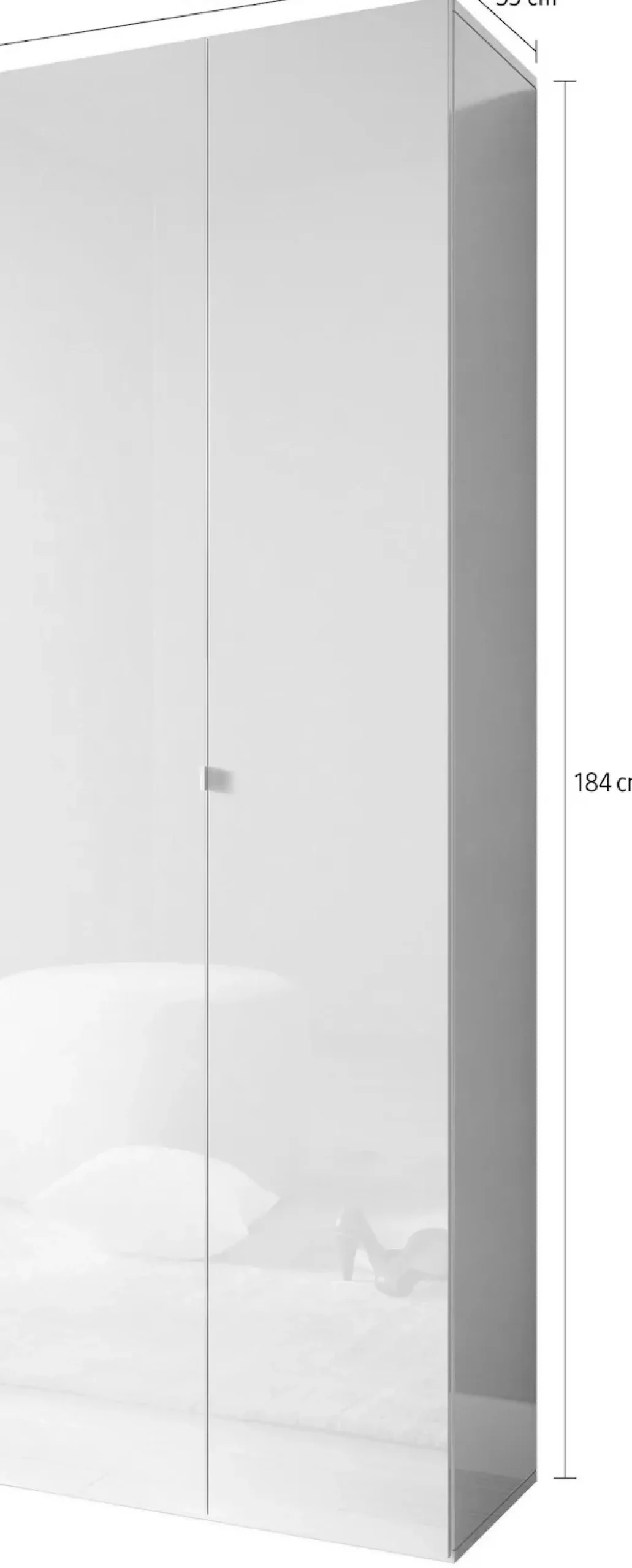 OTTO home Schuhschrank »SMILE Breite 63 cm, Höhe 184 cm, Schuhregal mit 7 Ebenen,« Schuhkommode in Weiss Hochglanz Lack