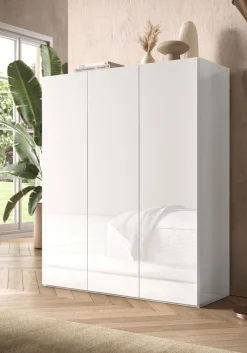 OTTO home Schuhschrank »SMILE Breite 95 cm, Höhe 114 cm, Schuhregal mit 5 Ebenen,« Schuhkommode in Weiss Hochglanz Lack
