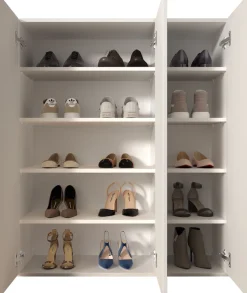 OTTO home Schuhschrank »SMILE Breite 95 cm, Höhe 114 cm, Schuhregal mit 5 Ebenen,« Schuhkommode in Weiss Hochglanz Lack