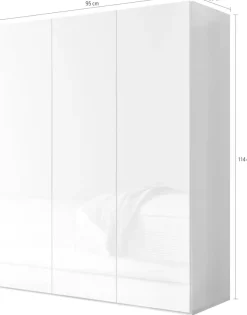 OTTO home Schuhschrank »SMILE Breite 95 cm, Höhe 114 cm, Schuhregal mit 5 Ebenen,« Schuhkommode in Weiss Hochglanz Lack