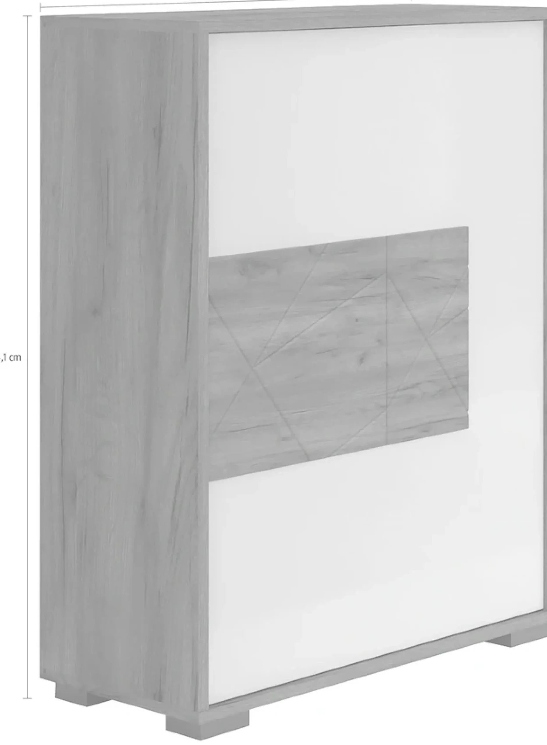 OTTO home Schuhschrank »Stela« (H/B/T): 94,1/62,4/35,7cm,mit Push-to-open-Funktion und weiss UV-lackierte Front