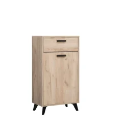 OTTO home Schuhschrank »Umbria, Schuhkommode, Schuhregal, mit einer Schublade, Höhe 101 cm« in Grau Eiche, mit einer Schublade, mit schwarzen Beinen