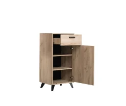 OTTO home Schuhschrank »Umbria, Schuhkommode, Schuhregal, mit einer Schublade, Höhe 101 cm« in Grau Eiche, mit einer Schublade, mit schwarzen Beinen