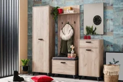 OTTO home Schuhschrank »Umbria, Schuhkommode, Schuhregal, mit einer Schublade, Höhe 101 cm« in Grau Eiche, mit einer Schublade, mit schwarzen Beinen