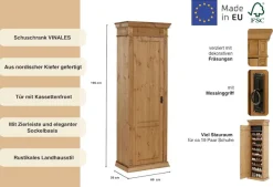 OTTO home Schuhschrank »Vinales mit Messinggriffen im Jugendstil, platz für ca. 19 Paar Schuhe« Messinggriffe im Jugendstil, Kassettenfront für ca. 19 Paar Schuhe