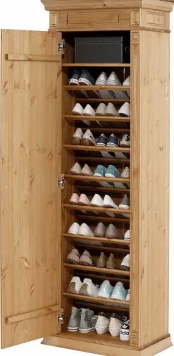 OTTO home Schuhschrank »Vinales mit Messinggriffen im Jugendstil, platz für ca. 19 Paar Schuhe« Messinggriffe im Jugendstil, Kassettenfront für ca. 19 Paar Schuhe