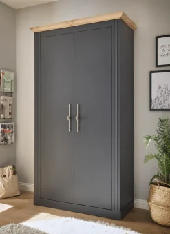 OTTO home Schuhschrank »Westminster, Schrank im Landhausstil, Hochschrank, Garderobenschrank« Metallgriffe, viel Stauraum, in 2 Farben erhältlich, 203 cm hoch