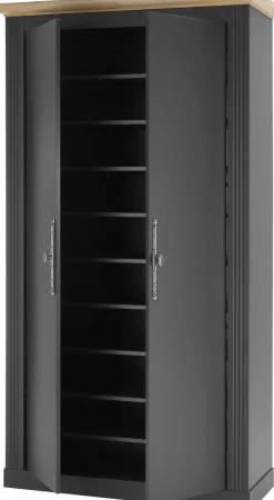 OTTO home Schuhschrank »Westminster, Schrank im Landhausstil, Hochschrank, Garderobenschrank« Metallgriffe, viel Stauraum, in 2 Farben erhältlich, 203 cm hoch
