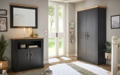 OTTO home Schuhschrank »Westminster, Schrank im Landhausstil, Hochschrank, Garderobenschrank« Metallgriffe, viel Stauraum, in 2 Farben erhältlich, 203 cm hoch