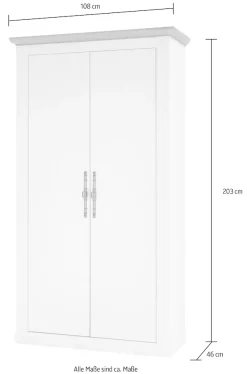 OTTO home Schuhschrank »Westminster, Schrank im Landhausstil, Hochschrank, Garderobenschrank« Metallgriffe, viel Stauraum, in 2 Farben erhältlich, 203 cm hoch