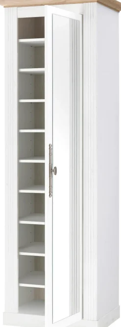 OTTO home Schuhschrank »Westminster, Schrank im Landhausstil, Hochschrank, Garderobenschrank« Metallgriffe, mit Spiegeltür, viel Stauraum, in 2 Farben erhältlich