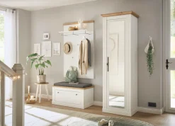 OTTO home Schuhschrank »Westminster, Schrank im Landhausstil, Hochschrank, Garderobenschrank« Metallgriffe, mit Spiegeltür, viel Stauraum, in 2 Farben erhältlich