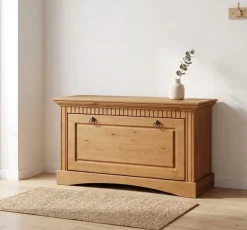 OTTO home Schuhtruhe »Rustic« aus massiver Kiefer, Sitzhöhe 49 cm, mit Kassettenoptik