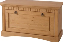 OTTO home Schuhtruhe »Rustic« aus massiver Kiefer, Sitzhöhe 49 cm, mit Kassettenoptik