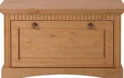 OTTO home Schuhtruhe »Rustic« aus massiver Kiefer, Sitzhöhe 49 cm, mit Kassettenoptik