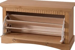 OTTO home Schuhtruhe »Rustic« aus massiver Kiefer, Sitzhöhe 49 cm, mit Kassettenoptik