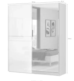 OTTO home Schwebetürenschrank »Piano, mit Einlegeböden, Kleiderstangen, Spiegel, Türen soft-close« in 3 Breiten, 224cm hoch, mit verchromten Aufleistungen,mit Spiegeltür, FSC-zertifizierter Holzwerkstoff
