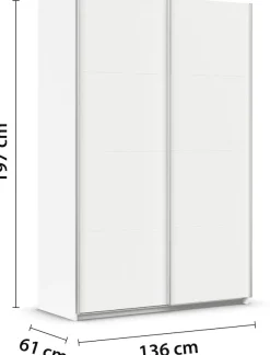 OTTO home Schwebetürenschrank »Kleiderschrank Schrank Garderobe Schlafzimmerschrank THANOS« 3 verschiedene Ausstattungen BASIC/CLASSIC/PREMIUM (inkl. SOFT-CLOSE),Optional mit Spiegel, Metall-Griffleisten alufarben MADE IN GERMANY