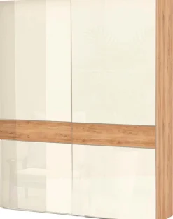 OTTO home Schwebetürenschrank »Gala, wahlweise mit oder ohne Spiegel, 182x65x224cm, FSC-zertifiziert« mit 6 Einlegeböden und 2 Kleiderstangen,UV lackiert, kratzfest, hochglänzend, Soft-Close Funktion