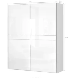 OTTO home Schwebetürenschrank »Piano, FSC-zertifiziert, mit Einlegeböden und Kleiderstangen« in 3 Breiten, 224cm hoch, mit verchromten Aufleistungen,UV lackiert, hochglänzend, mit Soft-Close Funktion, in beige oder weiß