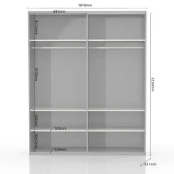 OTTO home Schwebetürenschrank »Piano, FSC-zertifiziert, mit Einlegeböden und Kleiderstangen« in 3 Breiten, 224cm hoch, mit verchromten Aufleistungen,UV lackiert, hochglänzend, mit Soft-Close Funktion, in beige oder weiß