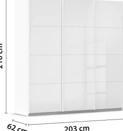 OTTO home Schwebetürenschrank »Kleiderschrank Schrank Garderobe AGORDO mit Glasfront« Breiten 203/271/315/360 cm, Höhen 210/229 cm,durchdachte Innenausstattung, in 4 Breiten und 2 Höhen MADE IN GERMANY
