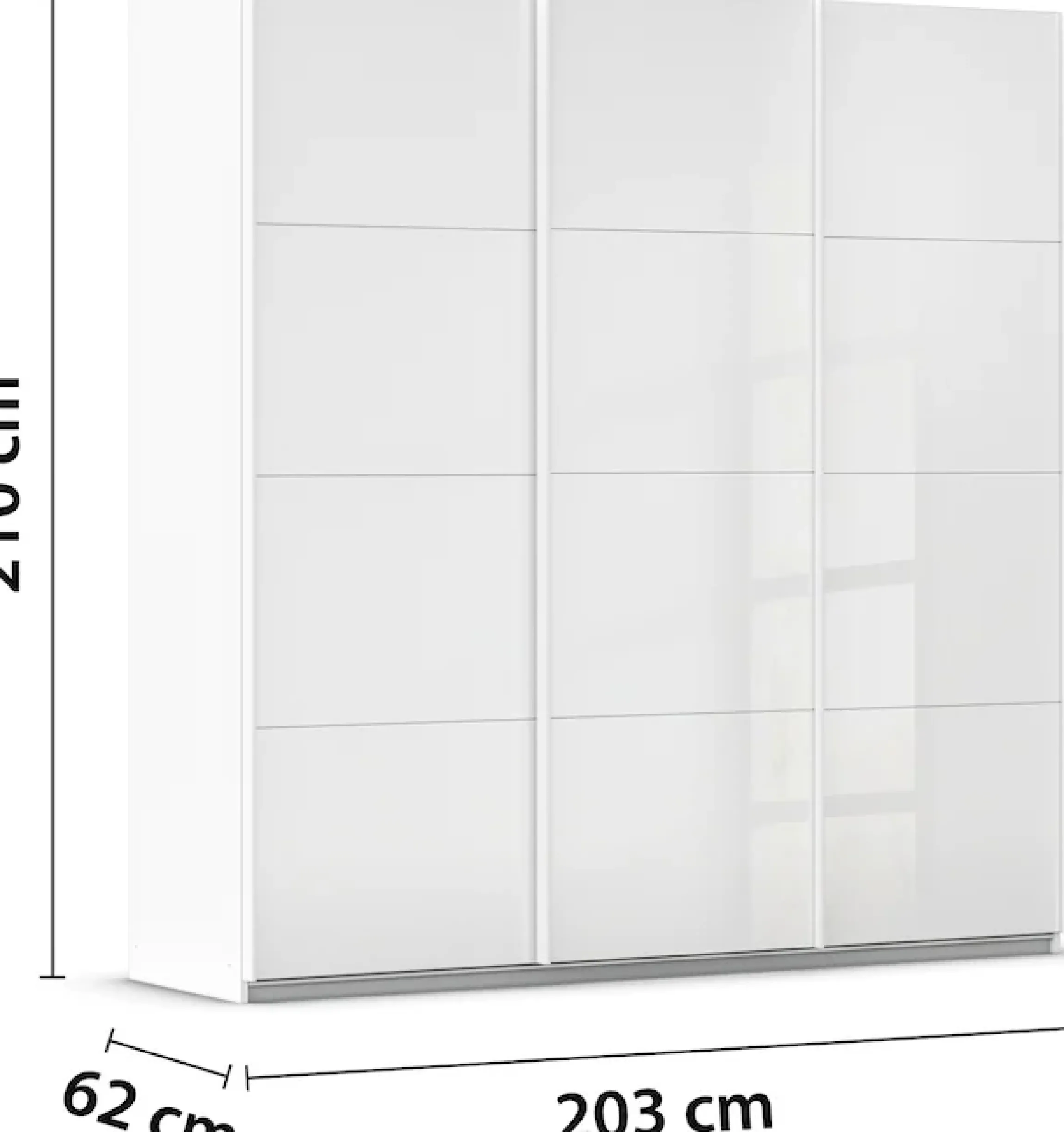 OTTO home Schwebetürenschrank »Kleiderschrank Schrank Garderobe AGORDO mit Glasfront« Breiten 203/271/315/360 cm, Höhen 210/229 cm,durchdachte Innenausstattung, in 4 Breiten und 2 Höhen MADE IN GERMANY