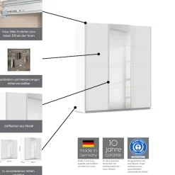 OTTO home Schwebetürenschrank »Kleiderschrank Schrank Garderobe AGORDO mit Glasfront« Breiten 203/271/315/360 cm, Höhen 210/229 cm,durchdachte Innenausstattung, in 4 Breiten und 2 Höhen MADE IN GERMANY