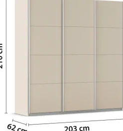 OTTO home Schwebetürenschrank »Kleiderschrank Schrank Garderobe AGORDO mit Dekor- oder Hochglanzfront« Breiten 203/271/315/360 cm in drei Griff-Farben - NEU: Farbe SCHWARZ,in 4 Breiten und 2 Höhen MADE IN GERMANY
