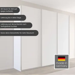 OTTO home Schwebetürenschrank »Kleiderschrank Schrank Garderobe AGORDO mit Dekor- oder Hochglanzfront« Breiten 203/271/315/360 cm in drei Griff-Farben - NEU: Farbe SCHWARZ,in 4 Breiten und 2 Höhen MADE IN GERMANY