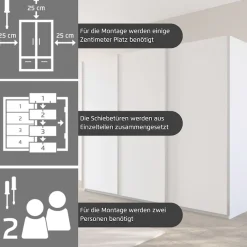 OTTO home Schwebetürenschrank »Kleiderschrank Schrank Garderobe AGORDO mit Dekor- oder Hochglanzfront« Breiten 203/271/315/360 cm in drei Griff-Farben - NEU: Farbe SCHWARZ,in 4 Breiten und 2 Höhen MADE IN GERMANY