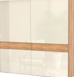 OTTO home Schwebetürenschrank »Gala, wahlweise mit oder ohne Spiegel, 230x65x224cm, FSC-zertifiziert« mit 12 Einlegeböden und 4 Kleiderstangen,UV lackiert, kratzfest, hochglänzend, Soft-Close Funktion
