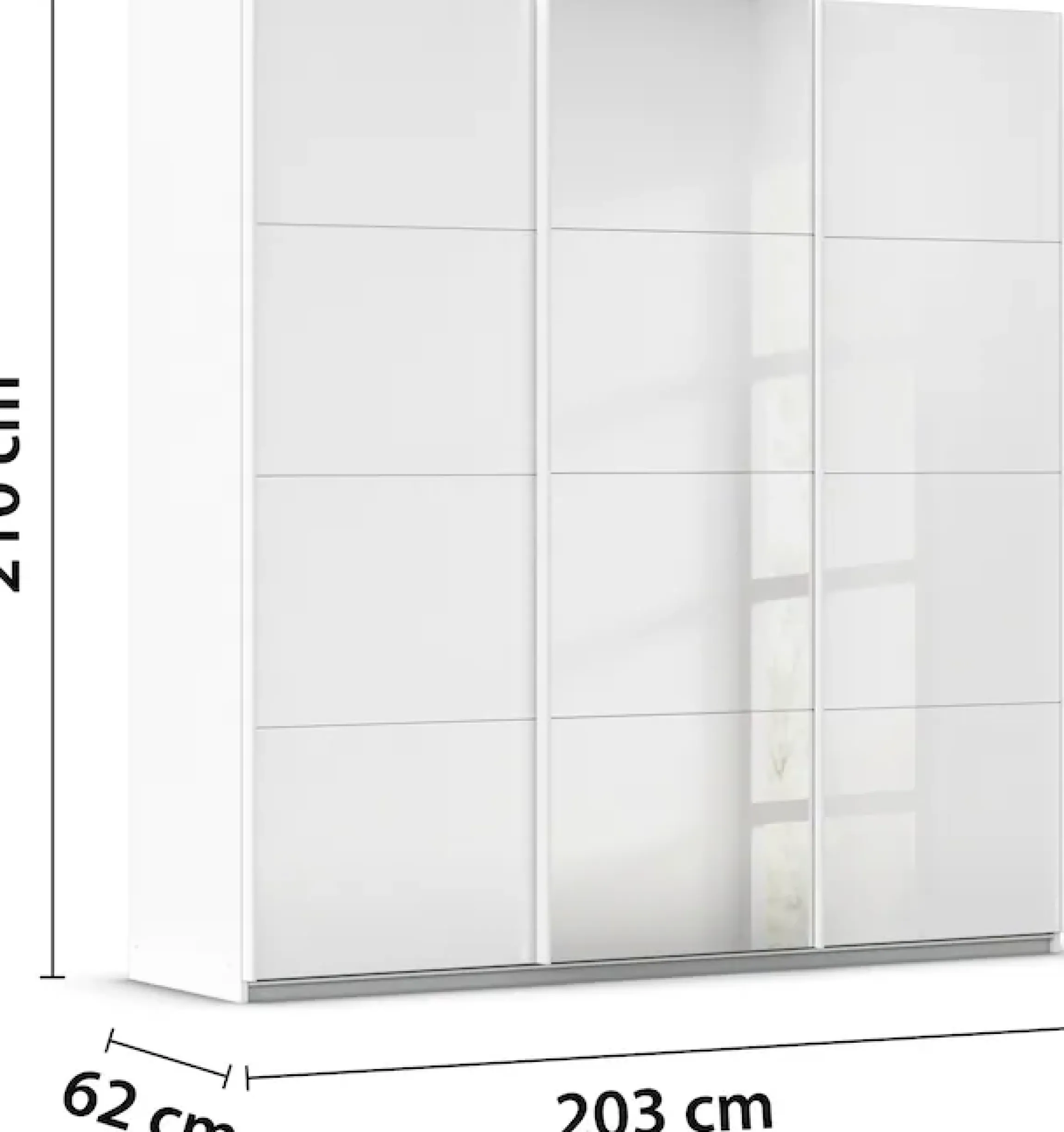 OTTO home Schwebetürenschrank »Kleiderschrank Kleiderschränke Schrank Garderobe AGORDO mit Glasfront« Breiten 203/271/315/360 cm, Höhen 210/229 cm,durchdachte Innenausstattung, in 4 Breiten und 2 Höhen MADE IN GERMANY