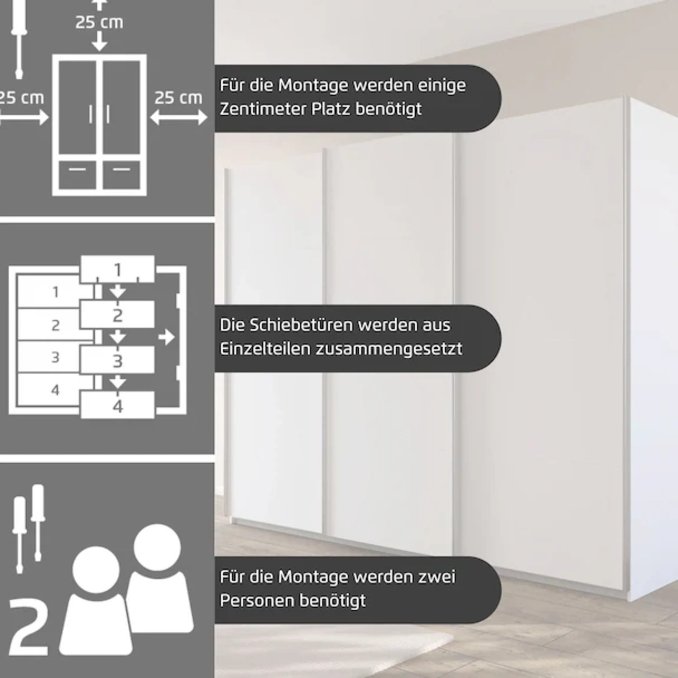 OTTO home Schwebetürenschrank »Kleiderschrank Kleiderschränke Schrank Garderobe AGORDO mit Glasfront« Breiten 203/271/315/360 cm, Höhen 210/229 cm,durchdachte Innenausstattung, in 4 Breiten und 2 Höhen MADE IN GERMANY