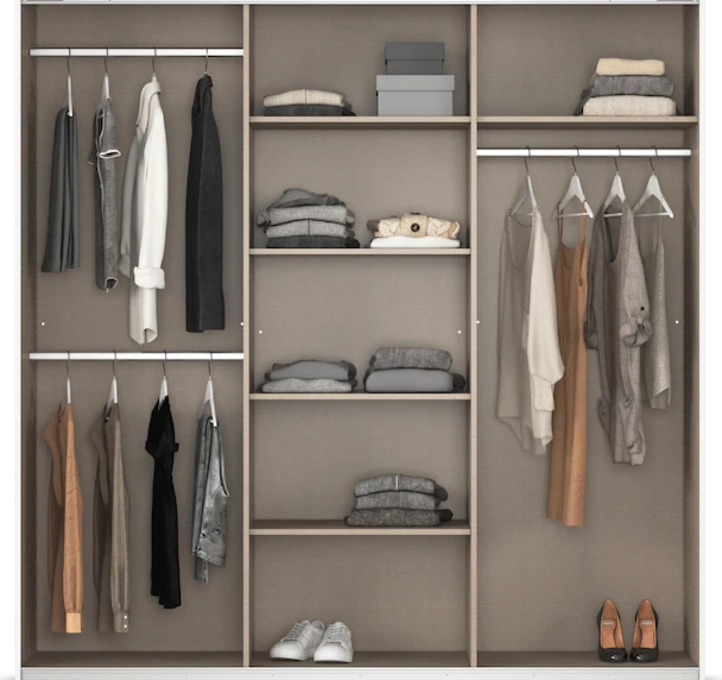 OTTO home Schwebetürenschrank »Kleiderschrank Kleiderschränke Schrank Garderobe AGORDO mit Glasfront« Breiten 203/271/315/360 cm, Höhen 210/229 cm,durchdachte Innenausstattung, in 4 Breiten und 2 Höhen MADE IN GERMANY