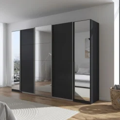 OTTO home Schwebetürenschrank »Dreh-/Schwebetürenschrank Kleiderschrank Familie, Agordo« (B/H/T ca. 301x210X62cm, viele Farben & auch mit Spiegeln erhältlich),