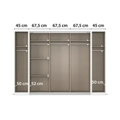OTTO home Schwebetürenschrank »Dreh-/Schwebetürenschrank Kleiderschrank Familie, Agordo« (B/H/T ca. 301x210X62cm, viele Farben & auch mit Spiegeln erhältlich),