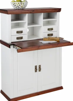 OTTO home Sekretär »Konrad« Schreibtisch aus Massivholz, mit viel Stauraum, B89 x H122 cm