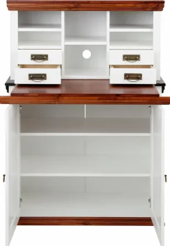 OTTO home Sekretär »Konrad« Schreibtisch aus Massivholz, mit viel Stauraum, B89 x H122 cm