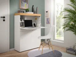 OTTO home Sekretär »MAMBO, Höhe 122cm, 2 Türen, 1 Schubkasten, 1 Klappe« Home-Office-Schreibtisch, PC-Schrank, Schreibtisch, Office