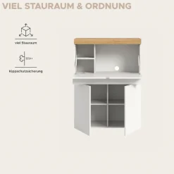 OTTO home Sekretär »MAMBO, Höhe 122cm, 2 Türen, 1 Schubkasten, 1 Klappe« Home-Office-Schreibtisch, PC-Schrank, Schreibtisch, Office