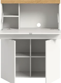 OTTO home Sekretär »MAMBO, Höhe 122cm, 2 Türen, 1 Schubkasten, 1 Klappe« Home-Office-Schreibtisch, PC-Schrank, Schreibtisch, Office