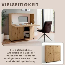 OTTO home Sekretär »Melton« platzsparende Arbeitslösung mit viel Stauraum, Breite 120 cm
