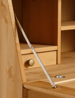 OTTO home Sekretär »Rosi im Landhausstil« Schreibtisch aus Massivholz, mit Vitrine, in 2 Breiten