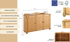 OTTO home Sideboard »Adele« Kommode, 3-türig, Breite 130 cm, aus massiver Kiefer, FSC®
