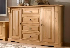 OTTO home Sideboard »Anna« Gesamtmaße (B/T/H): ca. 140/44/88 cm,Kommode, Breite 140 cm, 4 Schubladen, 2 Türen, Massivholz, FSC®