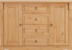 OTTO home Sideboard »Anna« Gesamtmaße (B/T/H): ca. 140/44/88 cm,Kommode, Breite 140 cm, 4 Schubladen, 2 Türen, Massivholz, FSC®