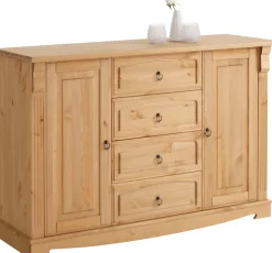 OTTO home Sideboard »Anna« Gesamtmaße (B/T/H): ca. 140/44/88 cm,Kommode, Breite 140 cm, 4 Schubladen, 2 Türen, Massivholz, FSC®