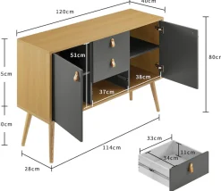 OTTO home Sideboard »Avril« Korpus aus Melamin & MDF, ABS-Kunststoff Kanten, Soft-Close-Funktion