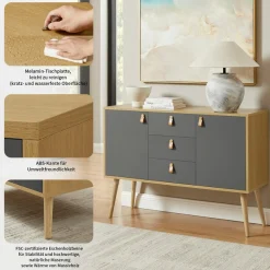 OTTO home Sideboard »Avril« Korpus aus Melamin & MDF, ABS-Kunststoff Kanten, Soft-Close-Funktion